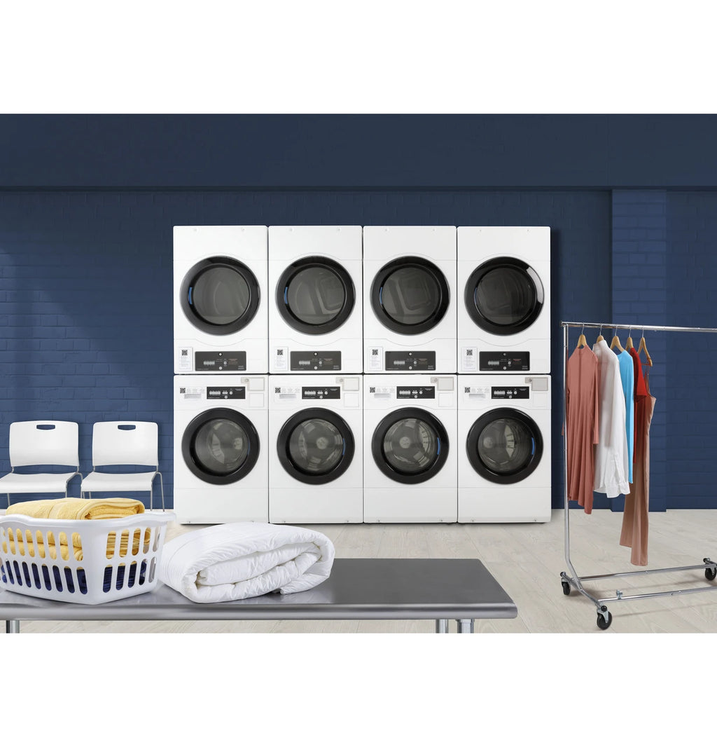 GE Commercial Front Load Electric Dryer, 7.7 cu. ft., Stacking (VFD31EDSRWW) – view 7