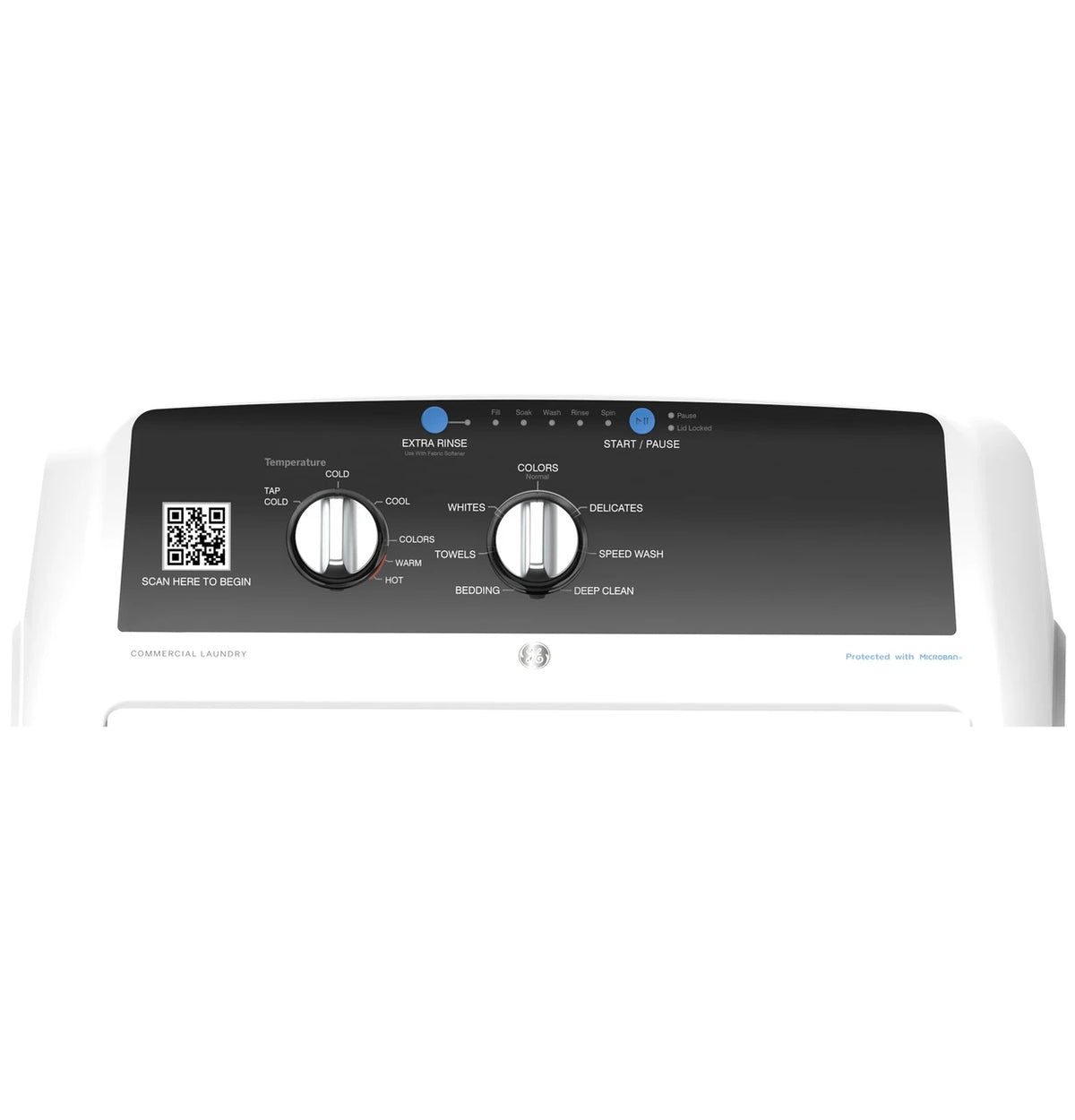 GE Commercial Top Load Washer, 4.2 cu. ft., App Pay (VTW525ASRWB) – view 3