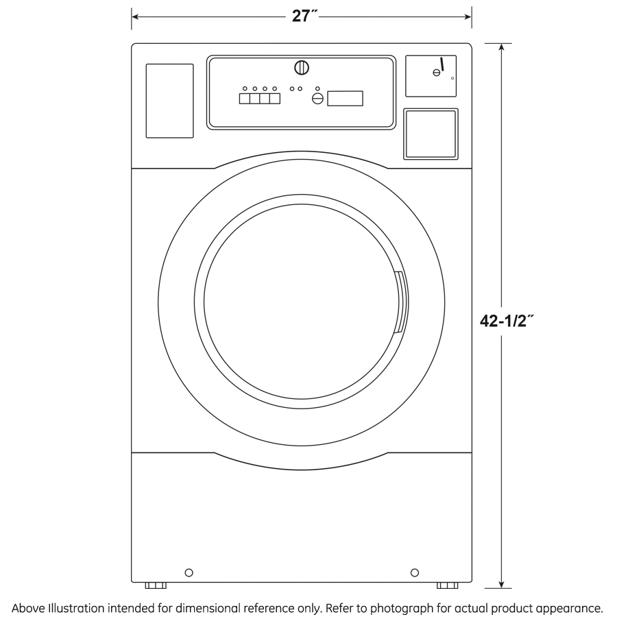 GE Commercial Front Load Gas Dryer, 7.7 cu. ft., Standalone (VFD31GSSRWW) – view 8