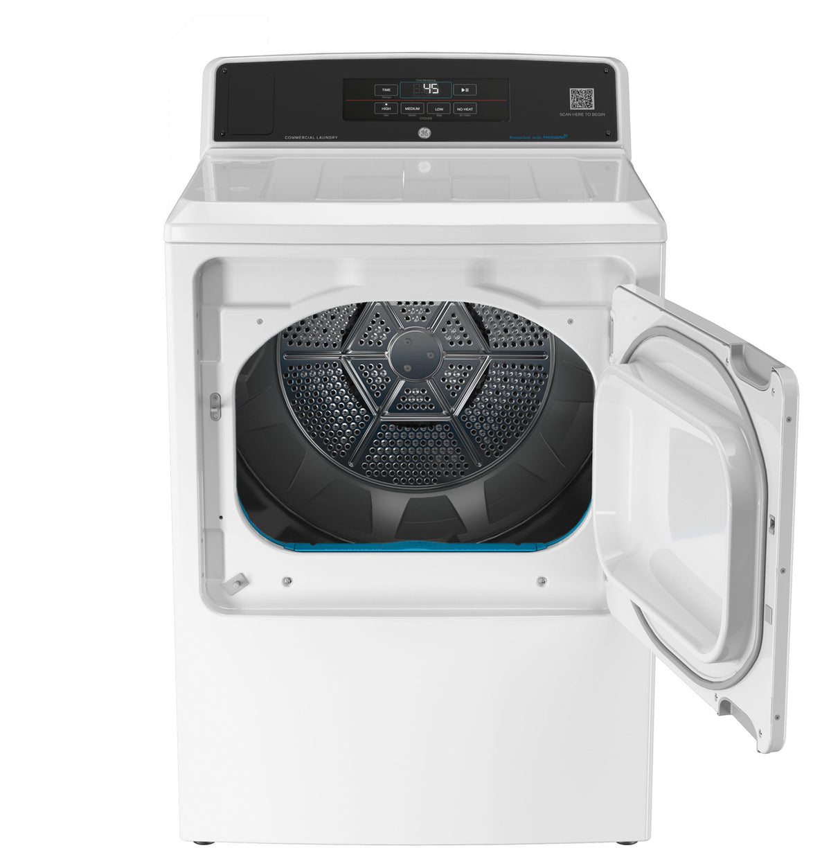 GE Commercial Top Load Electric Dryer, 7.4 cu. ft., Multipay (VTD56EASVWB) – view 4
