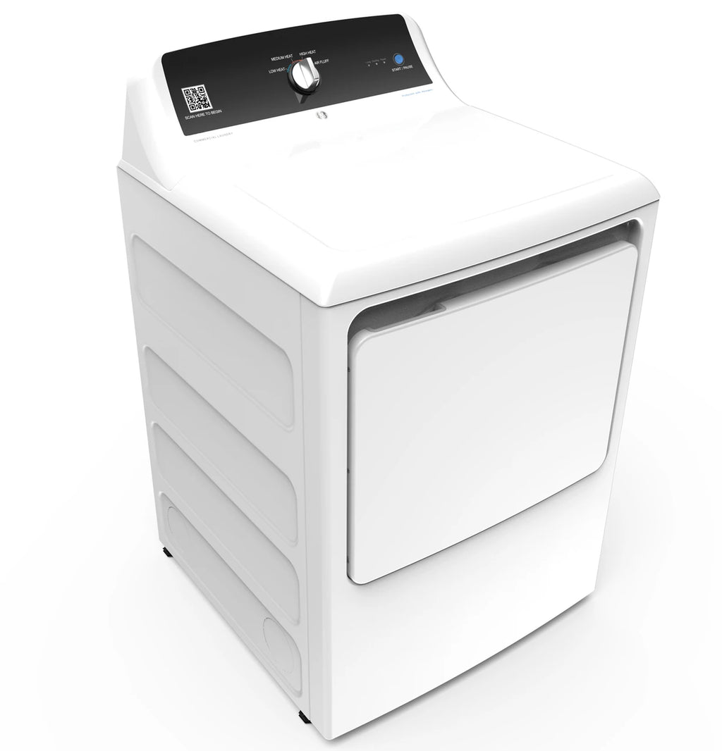 GE Commercial Top Load Electric Dryer, 7.4 cu. ft., App Pay (VTD52EASRWB)