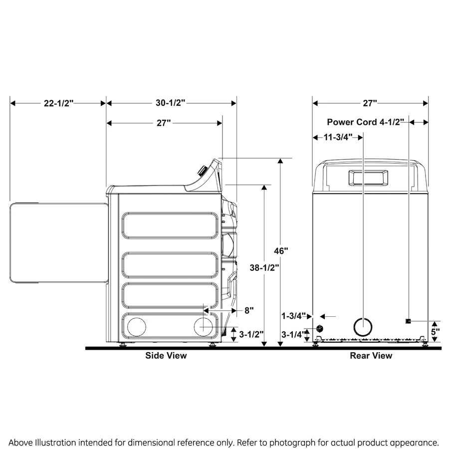 GE Commercial Top Load Electric Dryer, 7.4 cu. ft., App Pay (VTD52EASRWB) – view 12