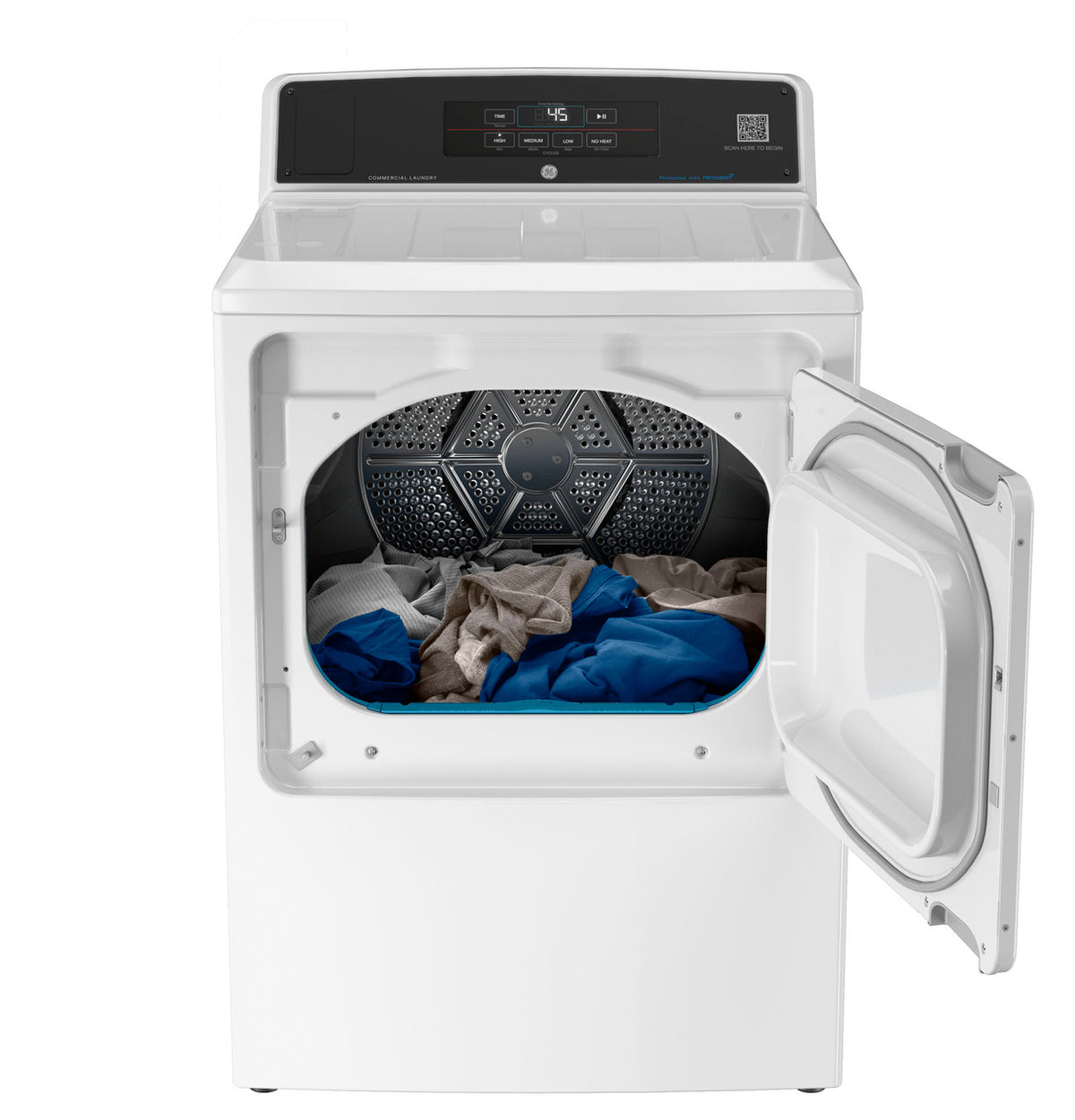 GE Commercial Top Load Gas Dryer, 7.4 cu. ft., Multipay (VTD56GASVWB) – view 7