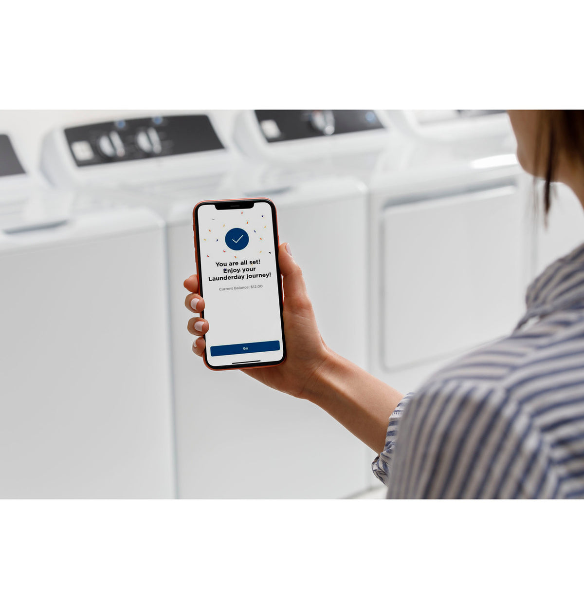 GE Commercial Top Load Gas Dryer, 7.4 cu. ft., App Pay (VTD52GASRWB) – view 9