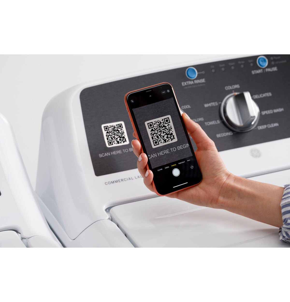 GE Commercial Top Load Washer, 4.2 cu. ft., App Pay (VTW525ASRWB) – view 8