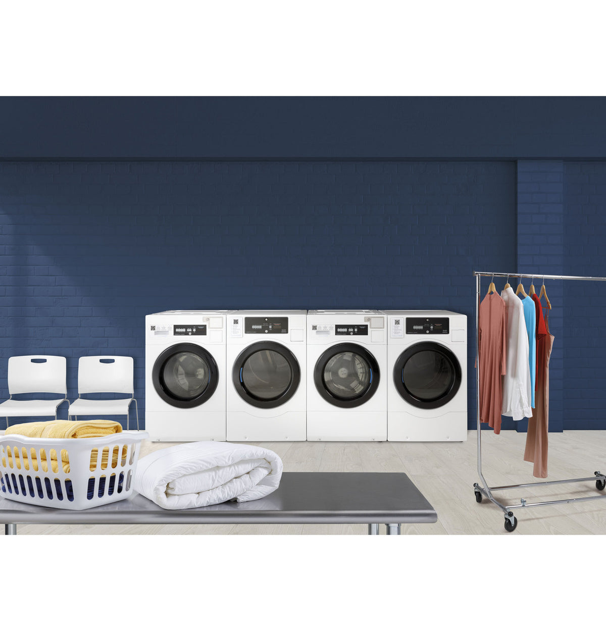 GE Commercial Front Load Electric Dryer, 7.7 cu. ft., Standalone (VFD31ESSRWW) – view 7