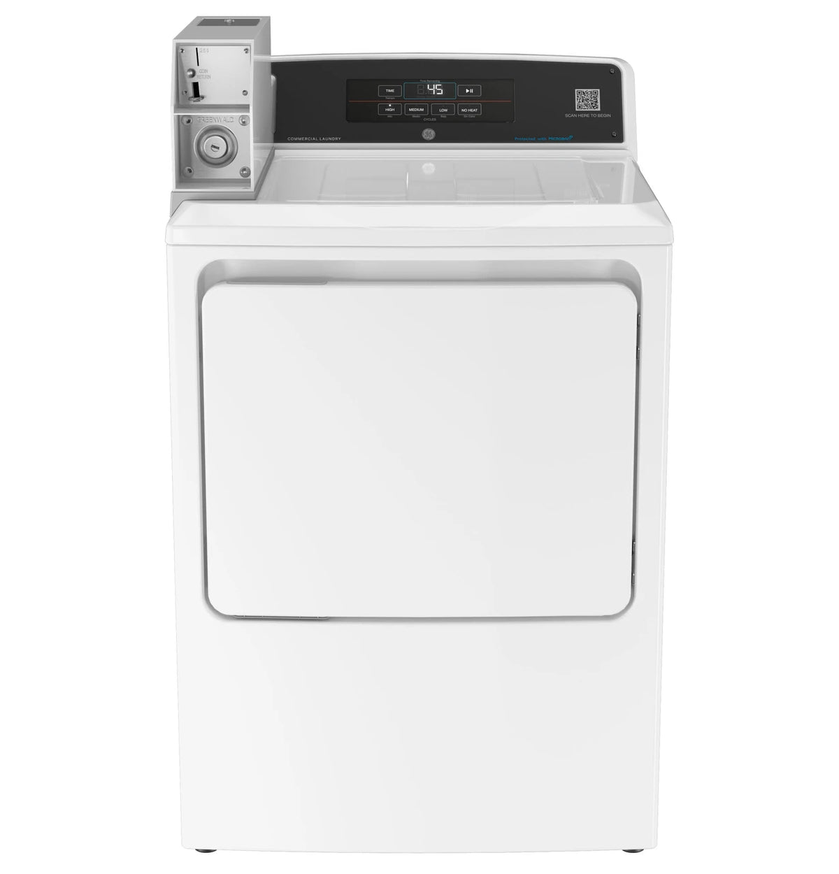 GE Commercial Top Load Gas Dryer, 7.4 cu. ft., Multipay (VTD56GASVWB) – view 3