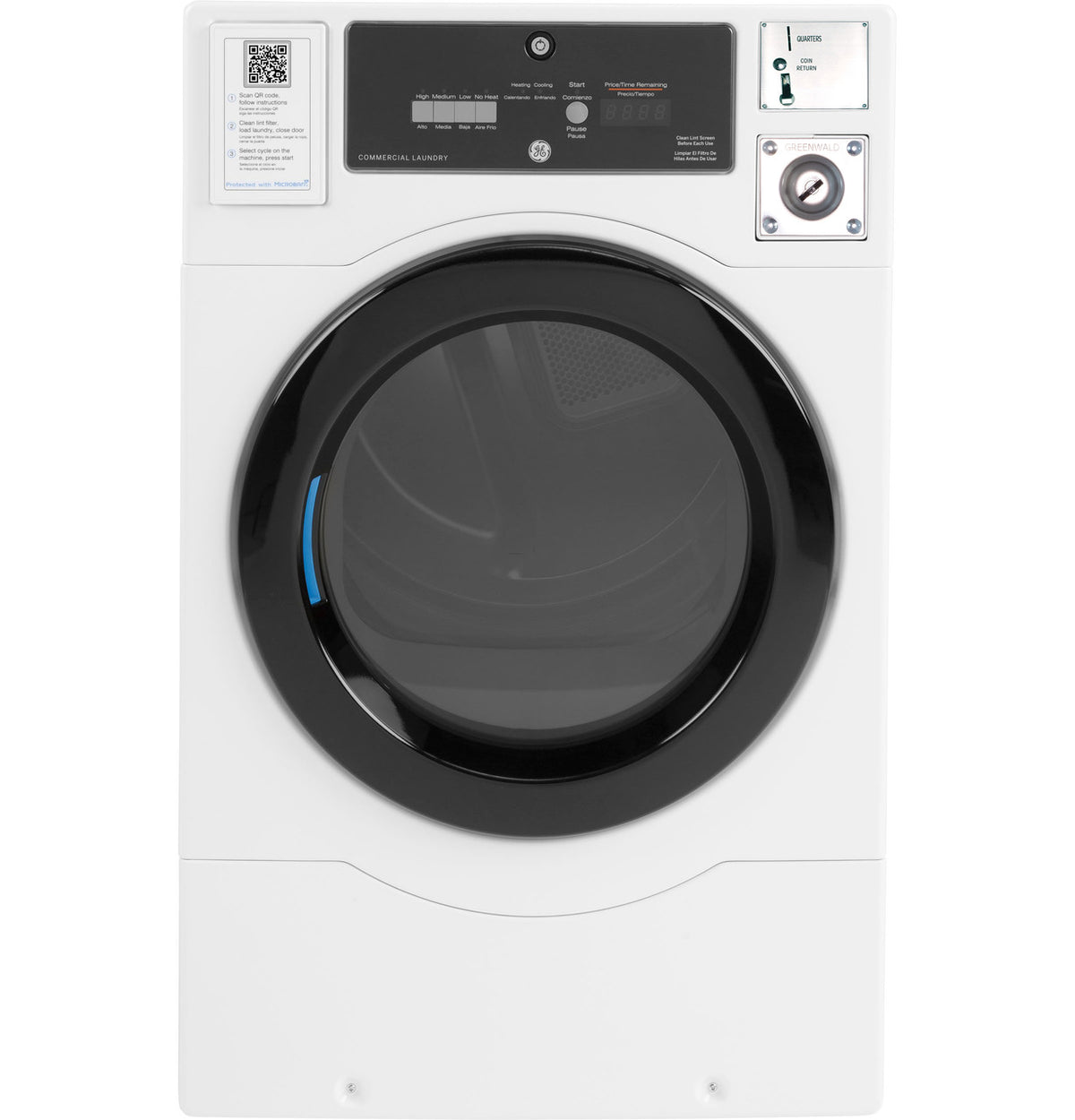 GE Commercial Front Load Gas Dryer, 7.7 cu. ft., Standalone (VFD31GSSRWW) – view 10