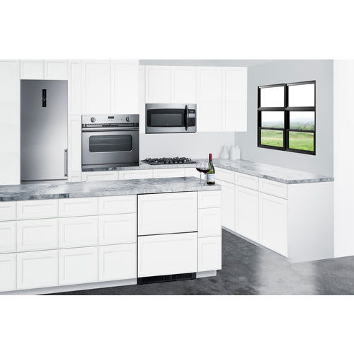 Summit 2-Drawer All-Refrigerator (Panel Not Included), 24" Wide, Black (SDHDR2446PNR)