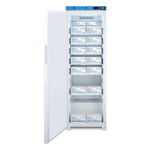 Summit Upright Medical Refrigerator, Certified to NSF/ANSI 456 Vaccine Storage Standard, 24" Wide, White (ACR1601WNSF456LHD)