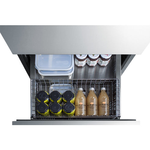 Summit 2-Drawer All-Refrigerator, ADA Compliant (Panels Not Included), 24" Wide, Stainless Steel (ADRD24PNR)