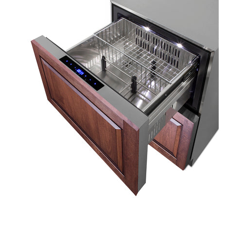 Summit 2-Drawer Refrigerator-Freezer, ADA Compliant, 24" Wide, Stainless Steel (ADRF244CSS)
