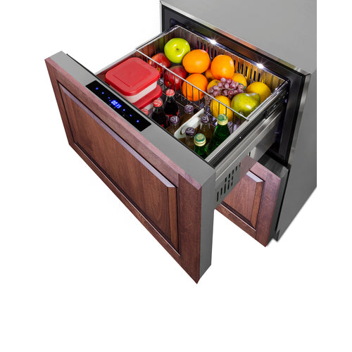 Summit 2-Drawer Refrigerator-Freezer, ADA Compliant, 24" Wide, Stainless Steel (ADRF244CSS)