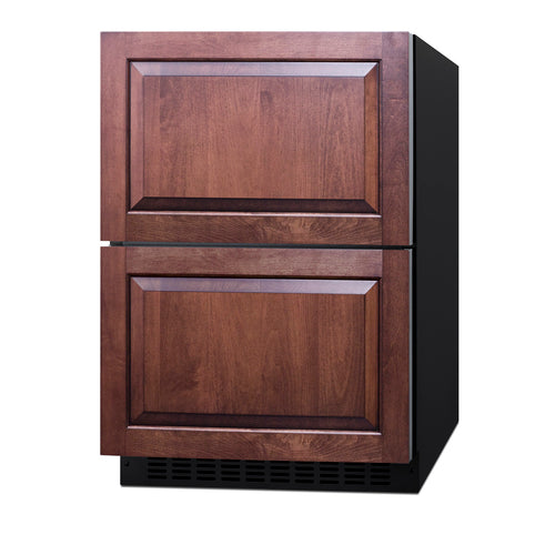 Summit Outdoor 2-Drawer Refrigerator-Freezer, ADA Compliant, 24" Wide, Black (ADRF244OS)