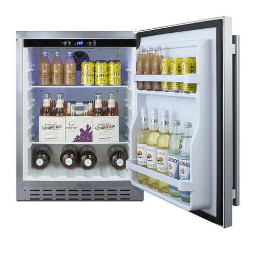Summit 24" Built-In Outdoor Refrigerator, ADA Compliant, Stainless Steel (AL55OSCSS)