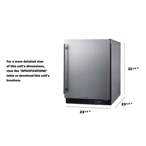 Summit Built-In All-Freezer, ADA Compliant, 24" Wide, Stainless Steel (ALFZ51CSS)