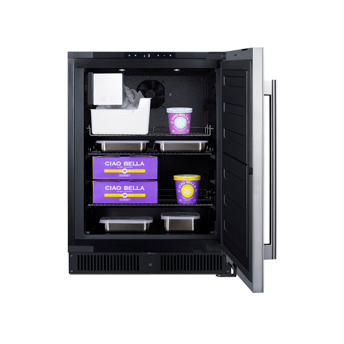 Summit Built-In All-Freezer with Icemaker, ADA Compliant, 24" Wide, Black (ALFZ53IM)