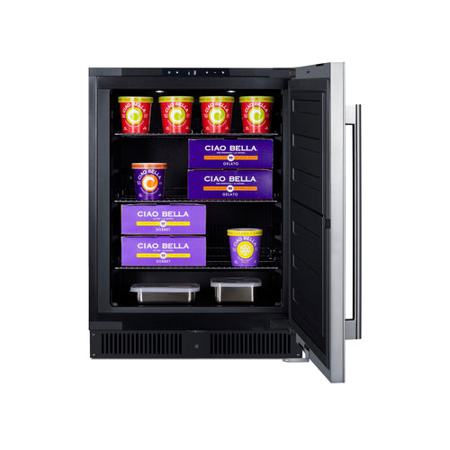 Summit Built-In All-Freezer, ADA Compliant, 24" Wide, Stainless Steel (ALFZ53CSS)