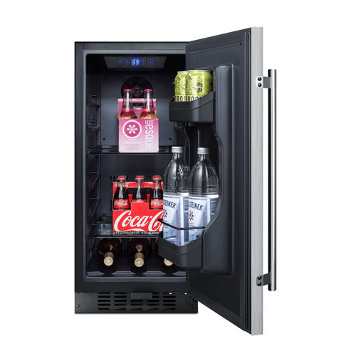Summit Outdoor All-Refrigerator, 15" Wide, Stainless Steel (SPR316OSCSS)