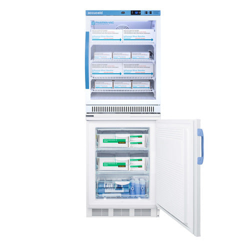 Summit All-Refrigerator/All-Freezer Combination, 24" Wide, White (ARG6PV-VT65MLSTACKMED2)