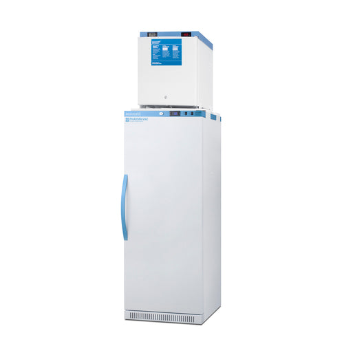 Summit All-Refrigerator/All-Freezer Combination, 24" Wide, White (ARS12PV-FS24LSTACKMED2)