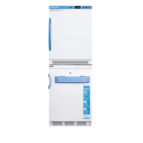 Summit All-Refrigerator/All-Freezer Combination, 24" Wide, White (ARS6PV-VT65MLSTACKMED2)
