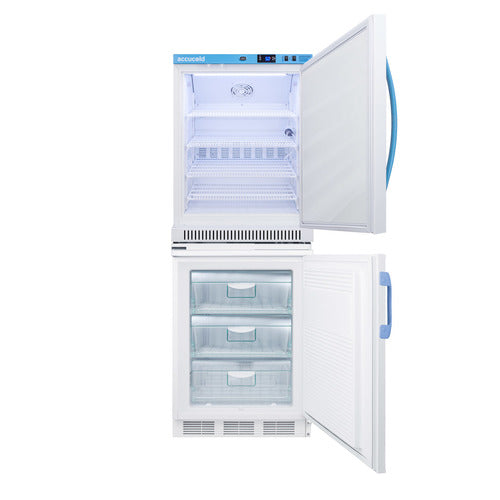 Summit All-Refrigerator/All-Freezer Combination, 24" Wide, White (ARS6PV-VT65MLSTACKMED2)