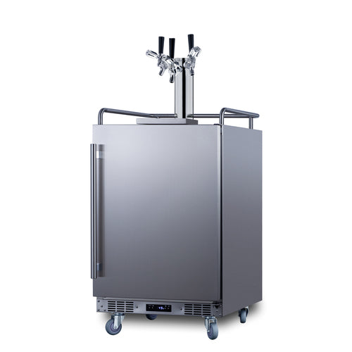 Summit Built-In Outdoor Commercial Beer Kegerator, 24" Wide, Stainless Steel (BC74OSCOMTRIPLE)