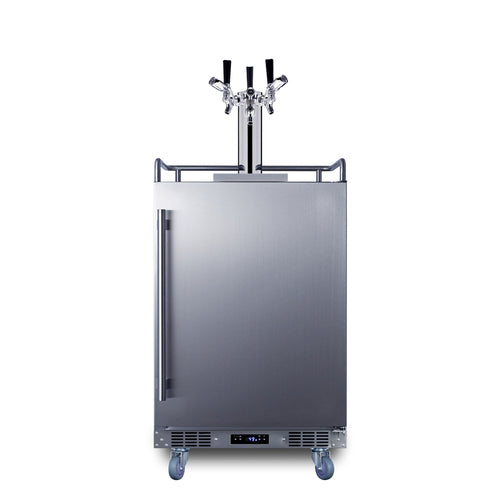Summit Built-In Outdoor Commercial Beer Kegerator, 24" Wide, Stainless Steel (BC74OSCOMTRIPLE)