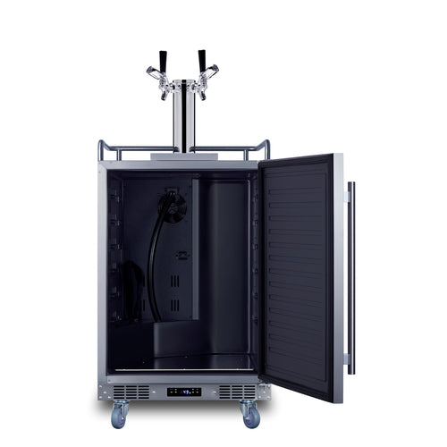 Summit Built-In Outdoor Commercial Beer Kegerator, 24" Wide, Stainless Steel (BC74OSCOMTWIN)