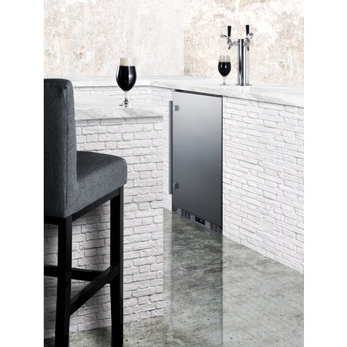 Summit Built-In Outdoor Commercial Beer Kegerator, 24" Wide, Stainless Steel (BC74OSCOMTWIN)
