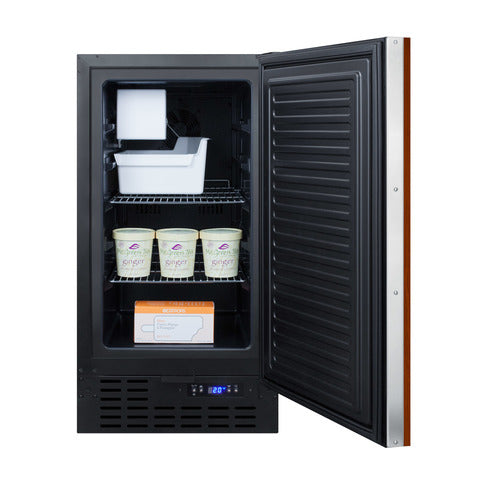 Summit 18" 8 lb. Drain-Free Icemaker (Panel Not Included), Black (BIM18IF)
