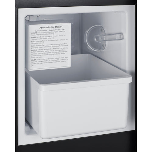 Summit 15 lb. Drain-Free Built-In Icemaker (Panel Not Included), Black (BIM26IF)