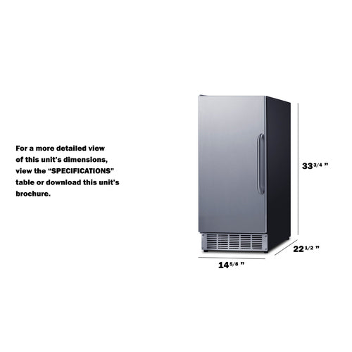 Summit Built-In 45 lb. Clear Icemaker, Black (BIM44G)