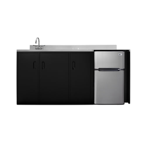 Summit All-In-One Kitchenette, ADA Counter Height, 72" Wide, Black (CK72ADASINKL)
