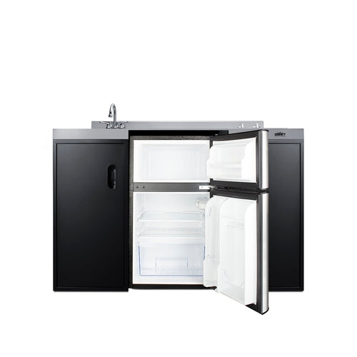 Summit All-In-One Kitchenette, ADA Counter Height, 54" Wide, Black (CK55ADASINKL)