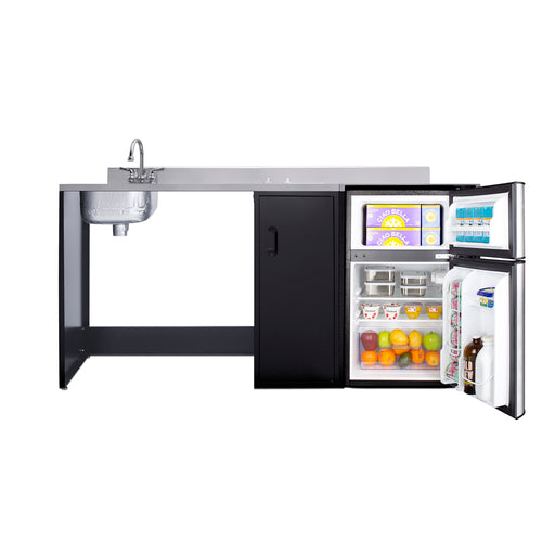 Summit Barrier-Free All-In-One Kitchenette, ADA-Compliant, 72" Wide, Black (CK72ADALBF)