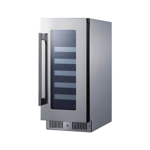 Summit Built-In Wine Cellar, 15" Wide, Stainless Steel (CL155WC1CSS)