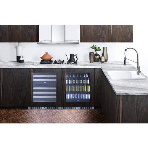 Summit 24" Dual Zone Built-In Wine Cellar (Panel Not Included), Black (CL244WC2PNR)