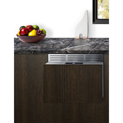 Summit Built-In Wine/Beverage Cooler Drawer, 18" Wide, Black (COOL1D)