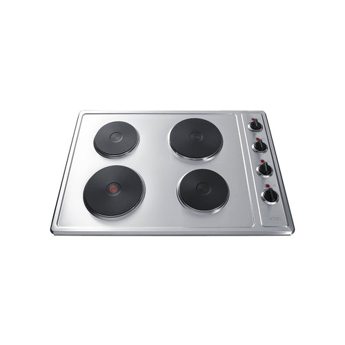 Summit 208/240V 4-Burner Solid Disk Cooktop, 30" Wide, Stainless Steel (CSD4B300)