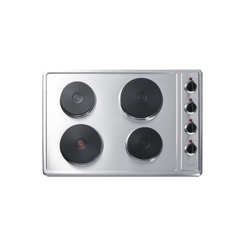 Summit 208/240V 4-Burner Solid Disk Cooktop, 30" Wide, Stainless Steel (CSD4B300)