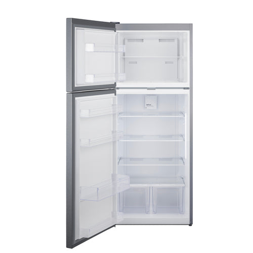 Summit Top-Mount Refrigerator-Freezer with Lock, 28" Wide, Stainless Look (CTR15SSLLF2LHD)
