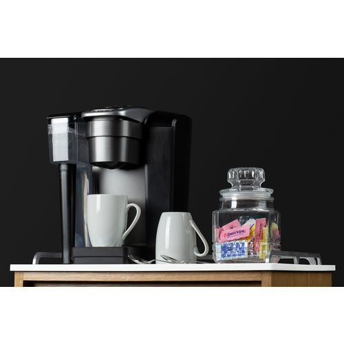 Summit Coffee Station With Minibar, 21" Wide, Light Oak (QCSDR3OAK)