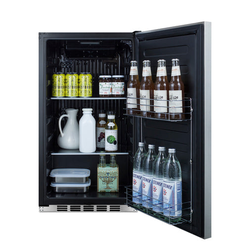 Summit Shallow Depth Built-In All-Refrigerator (Panel Not Included), Stainless Steel (FF195CSSIF)