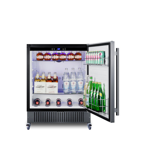 Summit Mobile All-Refrigerator, 27" Wide, Black (FF27BSSCAS)