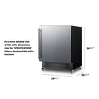 Summit Mobile All-Refrigerator, 27" Wide, Black (FF27BSSCAS)