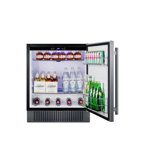 Summit Outdoor All-Refrigerator, 27" Wide, Black (SPR2700SS)