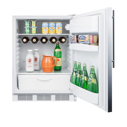 Summit All-Refrigerator, ADA Compliant, 24" Wide, White (FF61WSSHVADA)