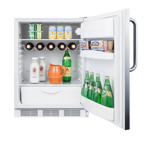 Summit All-Refrigerator, ADA Compliant, 24" Wide, White (FF61WSSTBADA)
